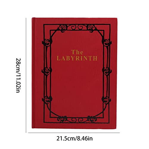 Ailopta El Laberinto Libro Rojo | Copia Completa de Labyrinth Novel Hecha por Fans | Materiales de Lectura Bien elaborados con Cubierta de Libro de Cuero para Regalos de fanáticos, Regalos