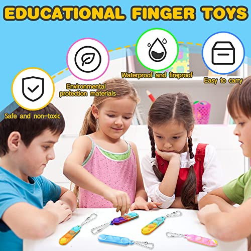 Ainiv Pop Fidget It Toy, 32Pcs Silicona Fidget Juguete Llavero, Colorido Squeeze Pop Bubble Fidget Juguetes Sensoriales para TDAH, Alivio del Estrés Autismo, para Niños Adultos