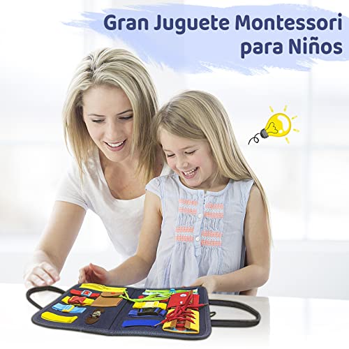 Airlab Tablero Actividades Montessori, Busy Board Bebe, Paneles Sensoriales Toddler para Habilidades Motoras Básicas, Juguetes Educativos 1 2 3 4 Años, Juegos de Aprendizaje para Niños Niñas Regalo
