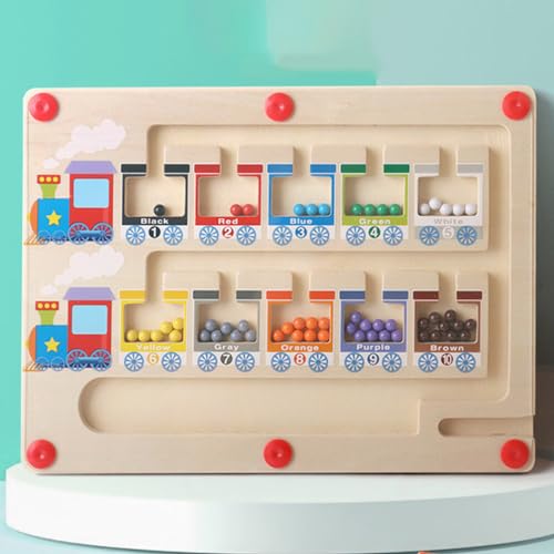 Alasum Tablero Magnético De Laberinto De Colores Y Números Tablero De Rompecabezas A Juego De Conteo De Madera Juguetes Montessori para Habilidades Motoras Finas para Niños Pequeños
