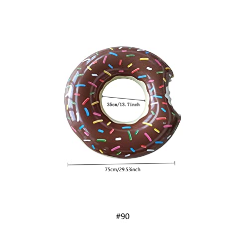 Amaoma Donut Hinchable Flotador Donut Flotador Hinchable con Forma de Donut Flotador Inflables 90cm Rueda Hinchable Donut Natación Playa o Piscina Juguete para Adulto y Niño, Marron