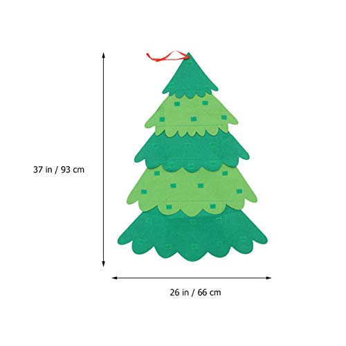 Amosfun Felt Christmas Tree DIY Christmas Tree Toy for Children Five Layer Patchwork Xmas Tree Wall Decorations Xmas Party Supplies