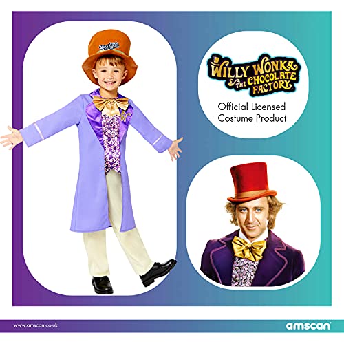 Amscan 9909005 Disfraz oficial de Warner Bros. Willy Wonka Disfraz de fábrica de chocolate (10-12 años)