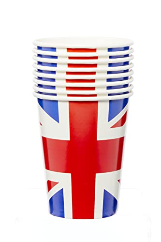 amscan 9913036 - Vasos de papel con bandera de Reino Unido de Gran Bretaña, 8 unidades