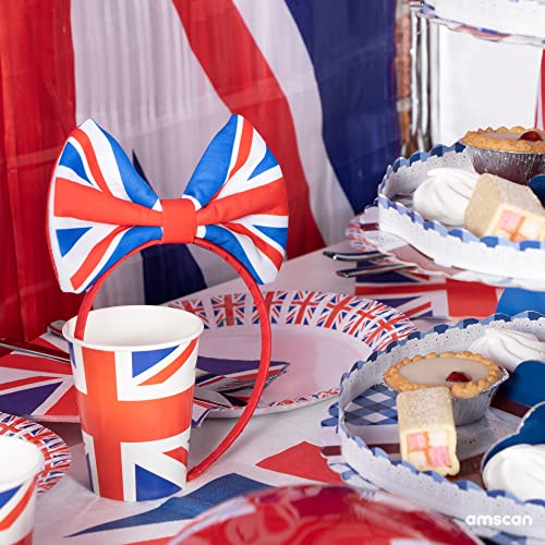 amscan 9913036 - Vasos de papel con bandera de Reino Unido de Gran Bretaña, 8 unidades