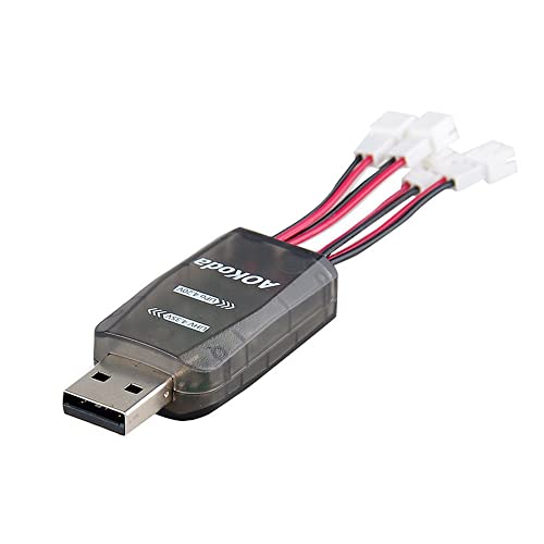 ANCLLO Cargador Micro USB 4CH para batería de Conector Mcpx/Molex/JST para batería 1S 3,7 V Lipo LiHV 3,8 V para helicópteros RC, etc.
