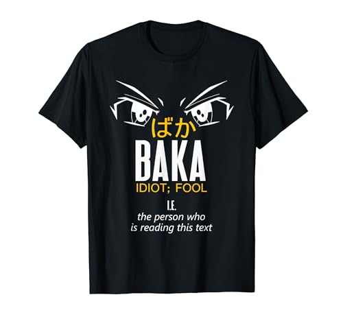 Anime Estético Japonés Divertido Baka Significado Idiota Camiseta