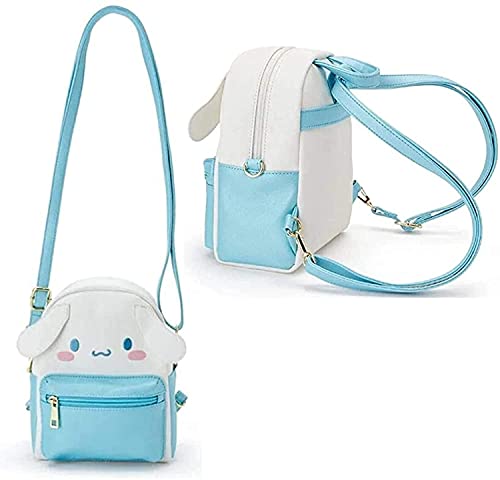 Anime lindo bolso de dibujos animados Cosplay bolso de hombro mochila PU Schoolbags para niños niñas fans, Azul / Patchwork,
