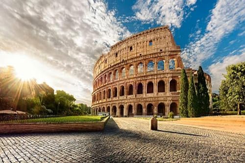 Antiguo Coliseo Romano, Puzzle de Madera de 300 Piezas, cartón 100% Reciclado, Juego Educativo