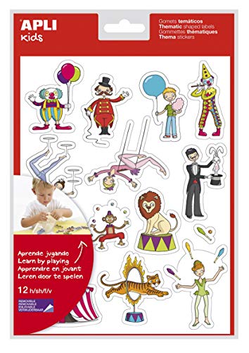 APLI Kids 11446 Blister 12 H Gomets Temáticos" El Circo", 11446
