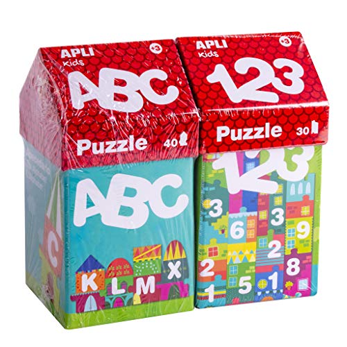 APLI Kids 18776-Kit Especial Puzzles Casitas Educativos ABECEDARIO+ NÚMEROS (14805+14806) (18776)