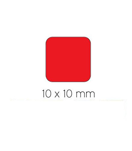 APLI Kids 4873 - Rollo de gomets cuadrados 10,0 mm, color rojo