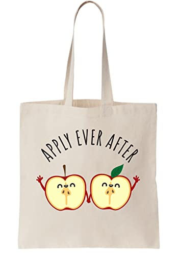 Aplicar siempre dos manzanas felices bolsa de lona, natural