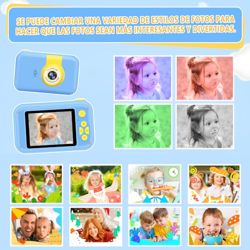 Applysu Camara Fotos Infantil,Camara de Fotos para Niños 1080HD Selfie Video Camara Niños con Tarjeta SD de 32GB con DIY Fotos Pegatinas Regalos Ideales para Niños y Niñas