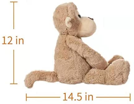 Apricot Lamb – Peluche mono de 30 cm – Peluche de peluche para niños y bebés – Peluche esponjoso para jugar, regalo y acurrucarse – Acogedor juguete – Mono marrón claro