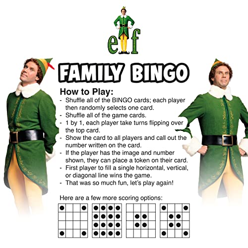 AQUARIUS Juego de bingo de elfos, divertido juego de fiesta familiar para niños, adolescentes y adultos, regalo de noche de juego familiar, mercancía oficial de elfos a partir de 8 años