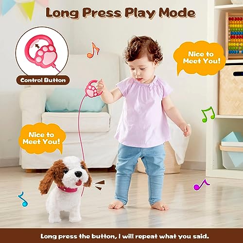 Arkyomi Juguete Interactivo para Bebé Electrónico Perro Mascota Ladra y Anda Simulación Peluche Cachorro Pet Niñas y Niños de 2 3 4 5 años