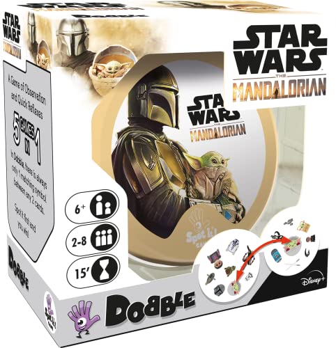Asmodee , Dobble Star Wars Mandalorian, Card Game, Ages 6+, 2-8 Players, 15 Minutes Playing Time