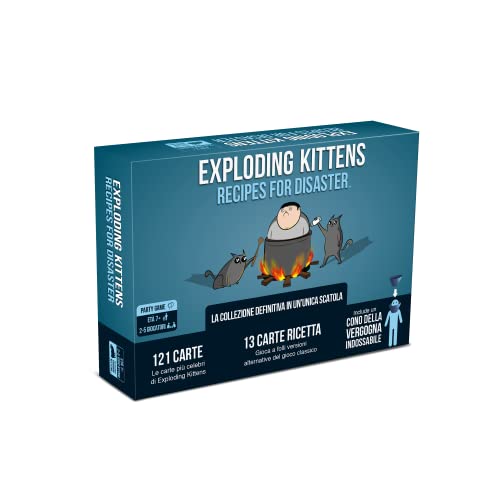Asmodee - Exploding Kittens: Recipes for Disaster, Juego de Mesa, Party Game, 2-5 Jugadores, 7+ años, edición en Italiano