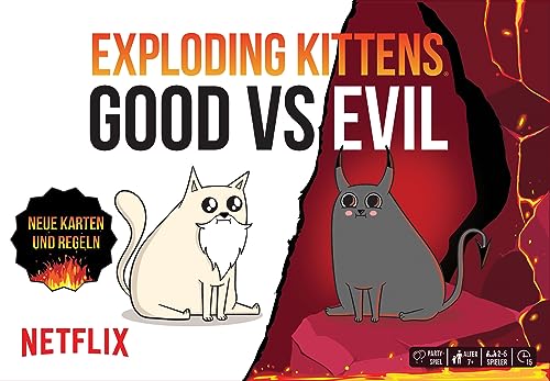 Asmodee- Juego, Color, Multicolor, d. Exploding Kittens – Good vs Evil (EXKD0027)