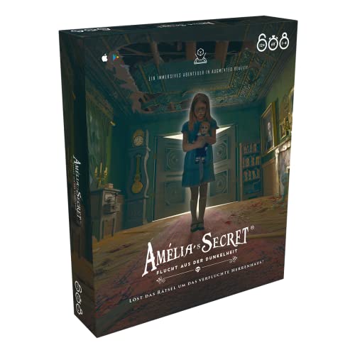 Asmodee XD Production Amelia's Secret: Escape de la Oscuridad, Juego Familiar, Juego de Rompecabezas, 1-4 Jugadores, a Partir de 12+ años, 60+ Minutos, aleman
