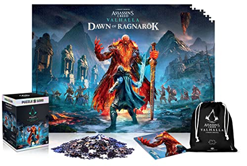 Assassin'S Creed Valhalla: Dawn of Ragnarok - Puzzle 1000 Piezas | 68 cm x 48 cm | Incluye póster y Bolsa | Videojuego | Puzzle para Adultos y Adolescentes