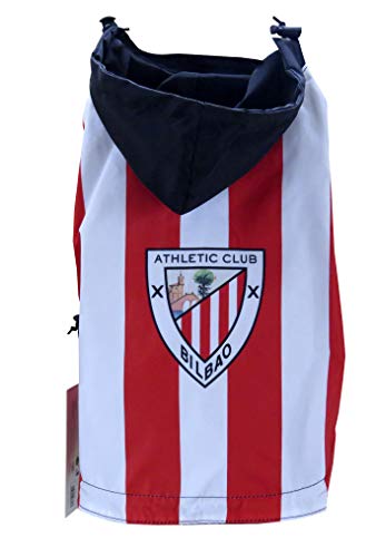 Athletic Club Bilbao - Chubasquero con Capucha para Perro, Sudadera Impermeable, 8 Tallas Disponibles, Equipación del Equipo, Talla S, Calidad Alta, Producto Oficial (CyP Brands) Rojo/Blanco