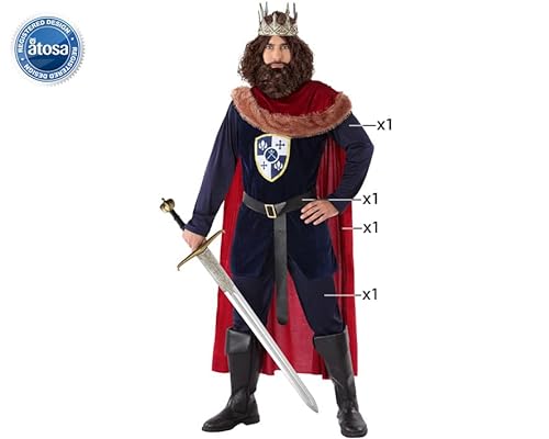 Atosa disfraz rey medieval azul hombre adulto M