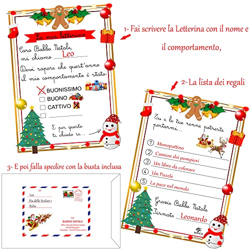Aurìca Kit de carta de Papá Noel para niños, hace que la Navidad sea mágica y memorable con la carta de Papá Noel, el recibo de los elfos ayudantes y la respuesta de Papá Noel
