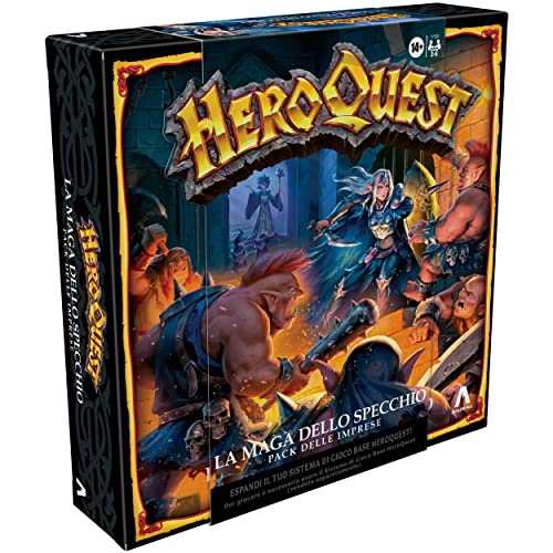 Avalon Hill, HeroQuest La Maga del Espejo, Pack de Empresas, Juego de Aventura Fantasía Estilo Dungeon Crawler, para Jugar es Necesario Tener el Sistema de Juego Base HeroQuest (versión Italiano)
