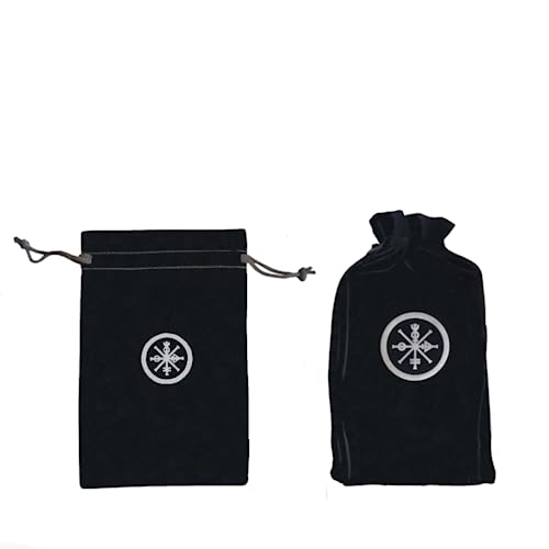 Axman Bolsa grande negra Vevet | Diseño de cordón - Bolsa para tarjetas de tarot - Bolsa de joyería - Bolsa de regalo