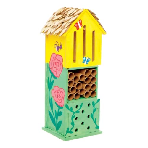 Baker Ross FE508 Kits Hotel de Madera para Insectos - Paquete de 2, actividades de artesanía en madera para pintar y decorar para niños, manualidades o proyectos de jardín