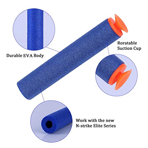 Balas de Recarga Suave 100pcs Dardos de Espuma EVA Suave para Accesorio Reutilizable de Pistola de Juguete(Azul Profundo)
