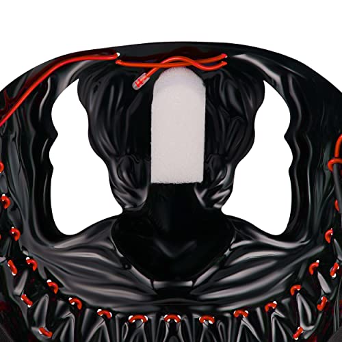 Balinco Máscara LED Venom con 3 modos de luz - perfecto para Techno DJ | Halloween | Cosplay | Carnaval | Máscara de miedo | Máscara de neón | como complemento a un disfraz de terror (Rojo)