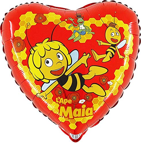 Ballonim® Globos de papel de aluminio con forma de corazón de abeja Maja aprox. 45 cm
