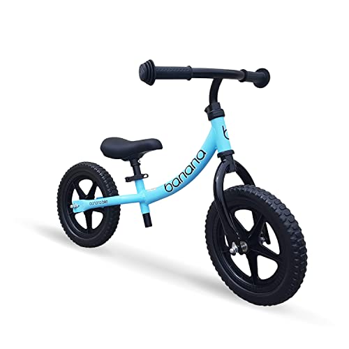 Banana Bike & Lava Sport LT Bicicleta Robusta Equilibrio Niño Sin Pedales - Aluminio Ligera Bicicleta De Entrenamiento para Niños - Ajustable, Asiento Y Neumáticos Eva - Azul