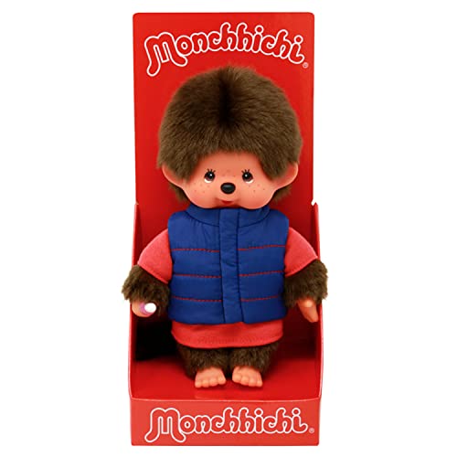 Bandai – Monchhichi – Peluche Monchhichi – Peluche icónico de los años 80 – Peluche Suave 20 cm para niños y Adultos – SE233878