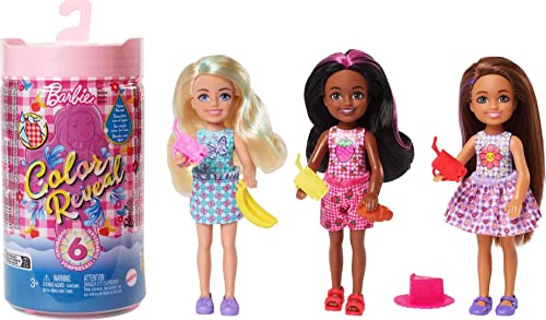 Barbie Chelsea Color Reveal Serie Picnic Muñeca que revela sus colores con agua, incluye ropa y accesorios sorpresa, juguete +3 años (Mattel HKT81)