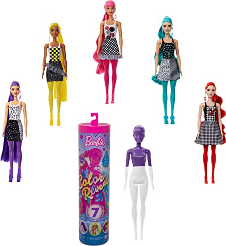 Barbie Color Reveal, muñeca sorpresa color monocromático con accesorios de moda sorpresa (Mattel GTR94)