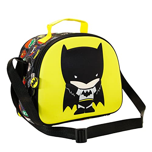 Batman Bat Chibi-Bolsa Portamerienda 3D, Amarillo, 25.5 x 20 cm