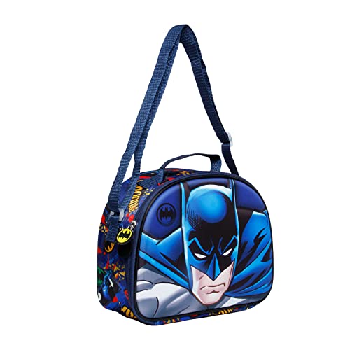 Batman Rage-Bolsa Portamerienda 3D, Azul, 25.5 x 20 cm