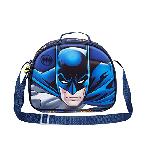 Batman Rage-Bolsa Portamerienda 3D, Azul, 25.5 x 20 cm