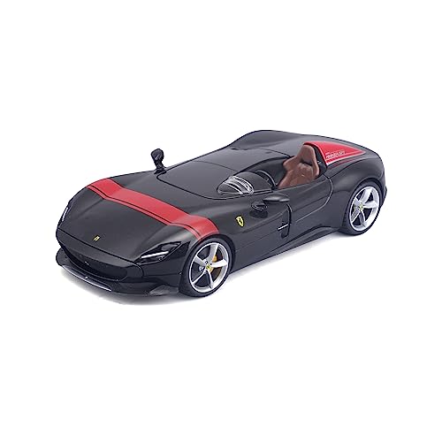 Bburago Ferrari Monza SP1: Modelo de Coche a Escala 1:24, Serie Ferrari Race & Play, Puerta móvil, Color Negro y Rojo (18-26027BK)
