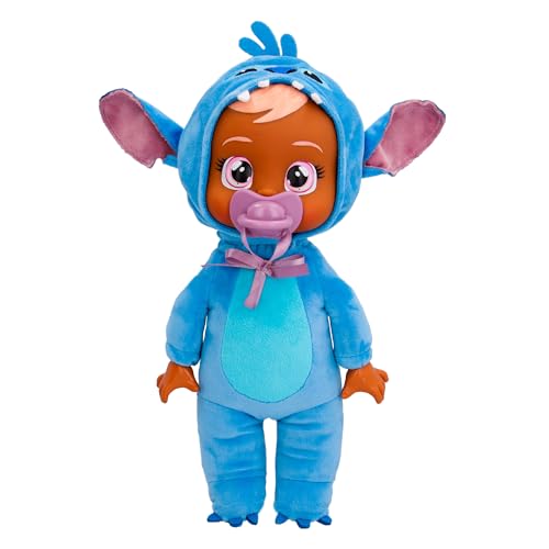 Bebés Llorones Tiny Cuddles Disney Stitch, Muñeca Suave y Blanda 25 cm, Llora Lagrimas de Verdad Incluye Pijama Disney, Juguete para niños y niñas +18 Meses