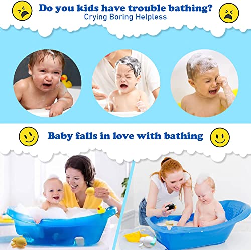 BelleStyle Juguetes Baño Bebe,Juguetes Bañera para Bebe Niños Niñas de 1 2 3 Año,3 Piezas Baño Bebe Patos de Juguete a Cuerda Juguetes Piscina para Pequeños Niños