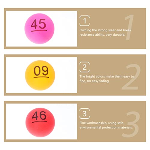 BESPORTBLE 180 Piezas De Color Número Bola Juego De Bingo Fichas De Bingo Bolas De Mesa Numeradas Entretenimiento Bolas De Lotería 1-60 Bolas De Números De Rifa Mini Bolas De Bingo De