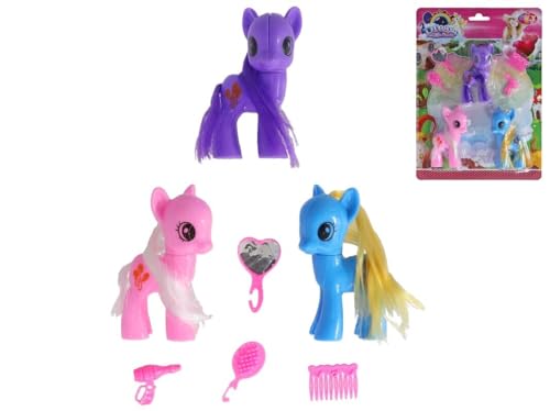 BEST&FREE Pony Juguete O Ponis Juguete Niña. Set Trío De Ponys: Aventura En Miniatura para Pequeños Soñadores, Inspira Juego Creativo con Este Encantador Set De Juguete.