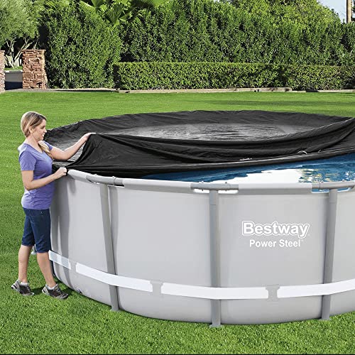 Bestway Flowclear-Lona de PVC de 493 cm, color gris, para piscina 488 cm de diámetro, serie Power Steel Deluxe, (58249)