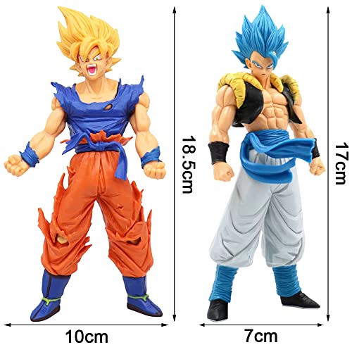 BESTZY Goku Anime Figuras, 2PCS Goku Juguete Estatua Figura de Acción Estatua Anime Personaje Modelo Action Model Figure para Niños Cumpleaños Navidad Fiesta Regalo