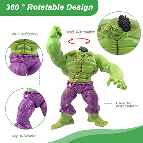 BESTZY Hulk Figura Hulk Figure de Acción Avengers Actionfigur de PVC Estatua de Anime Colección de Juguetes Figuras Coleccionables para Decoración Fans del Anime Regalos para Niños 12CM (A)
